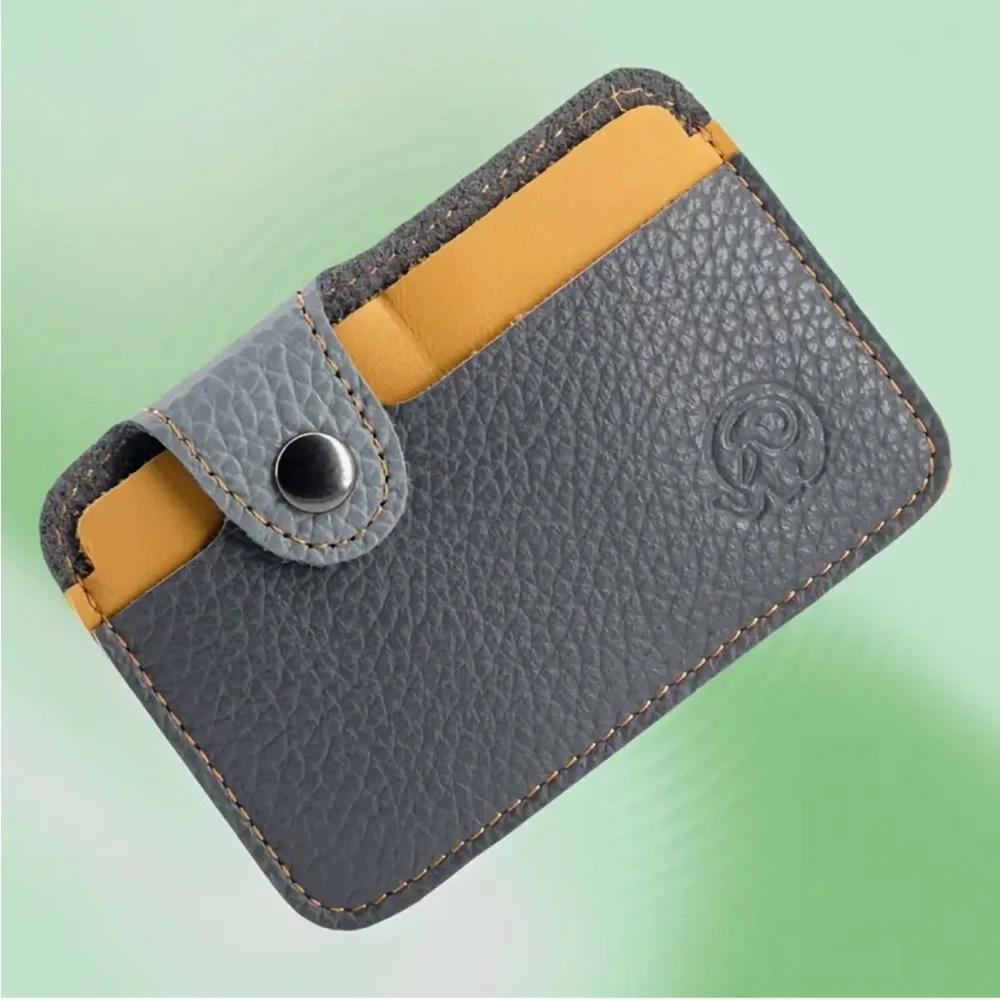 Authentic 2 card leather card wallet